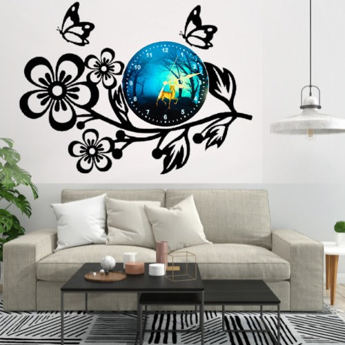 3d Wooden Flower Clock With Esthetic Dial Wall Clock | Best Quality Wall Clock For Home Decor | Home Decor Clock 25 Inch