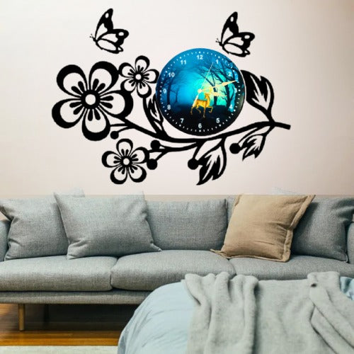 3d Wooden Flower Clock With Esthetic Dial Wall Clock | Best Quality Wall Clock For Home Decor | Home Decor Clock 25 Inch