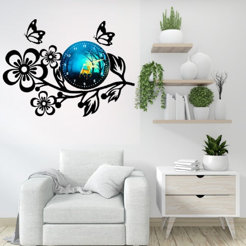 3d Wooden Flower Clock With Esthetic Dial Wall Clock | Best Quality Wall Clock For Home Decor | Home Decor Clock 25 Inch