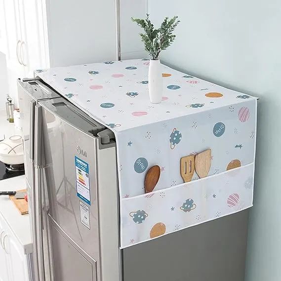 Refrigerator Cover Top Dust proof Windscreen Covers for Top Decorative Fridge Cover for Washing Machines Dryers for Friends Neighbors Random Design