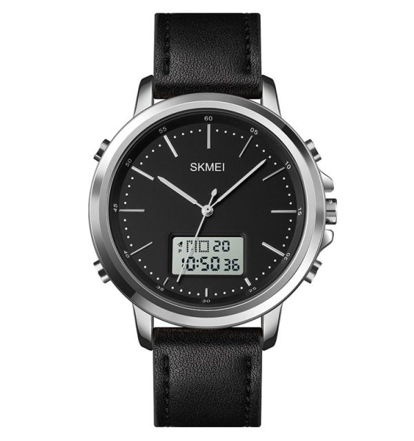 Skmei Men’s Fashion Digital Watch Analog Leather Multifunctional Waterproof Men’s Watch 1652 | Skemi Men Digital Analog Watch