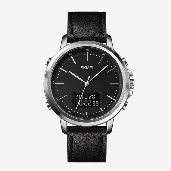 Skmei Men’s Fashion Digital Watch Analog Leather Multifunctional Waterproof Men’s Watch 1652 | Skemi Men Digital Analog Watch