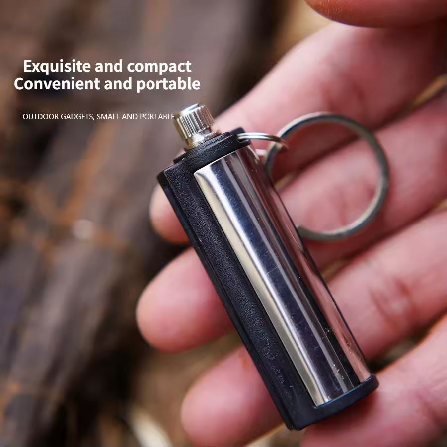 New Portable Metal Waterproof Permanent Lighter Keychain