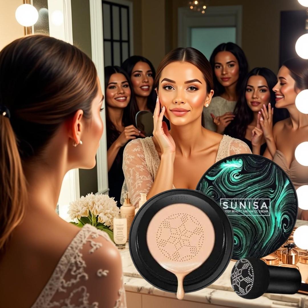 original SUNISA FOUNDATION MAQUILLAJE SUNISA AIR CUSHIONS MUSHROOM HEAD BASE CREAM CC BB CARE RADIANT MOISTURIZING FOUNDATION OIL CONTROL