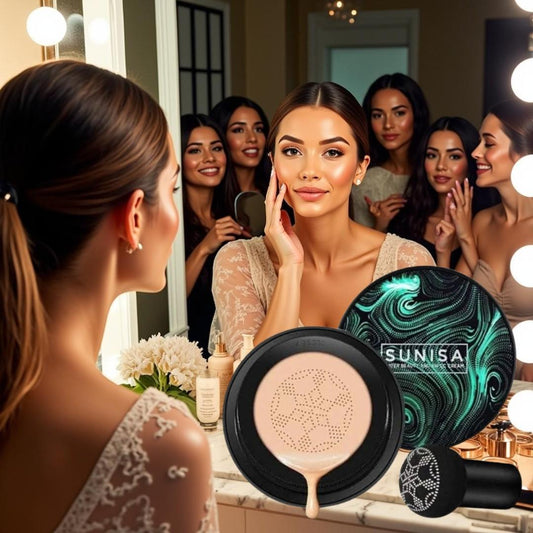 original SUNISA FOUNDATION MAQUILLAJE SUNISA AIR CUSHIONS MUSHROOM HEAD BASE CREAM CC BB CARE RADIANT MOISTURIZING FOUNDATION OIL CONTROL
