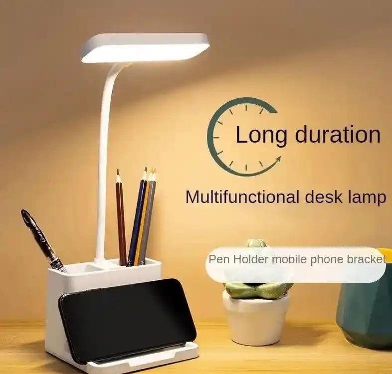 LED Study Lamp with Pen Holder & Phone Stand | Touch Dimmable Desk Light