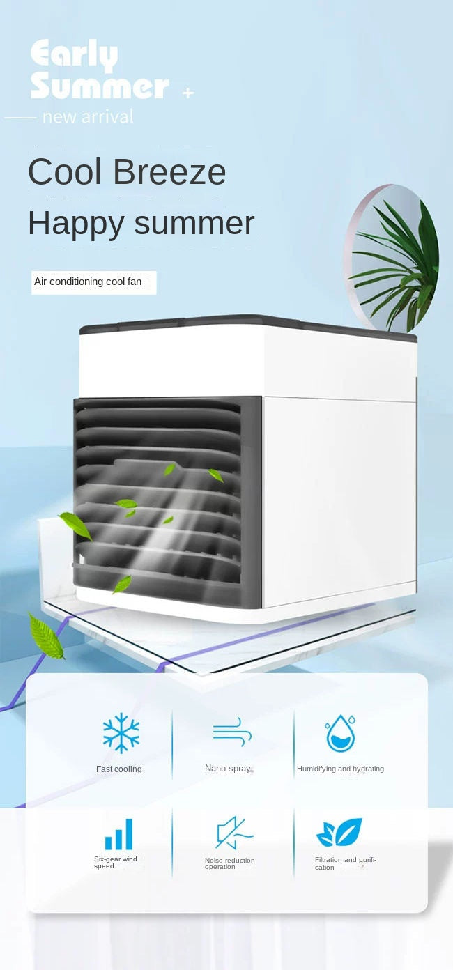 New mini refrigeration air conditioning fan household desktop small spray air cooler USB portable mobile cooling fan